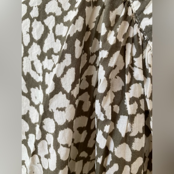 H&M hm Tiered Patterned Wide-cut V neck Tunic Mini Dress Cotton Cover Up XS NWT - Picture 13 of 16